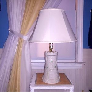Matching pair: Belleek Castle Lamps